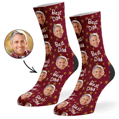 Burgundy Best Star Dad Socks