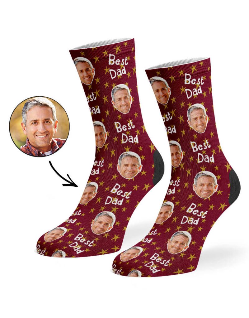 Burgundy Best Star Dad Socks