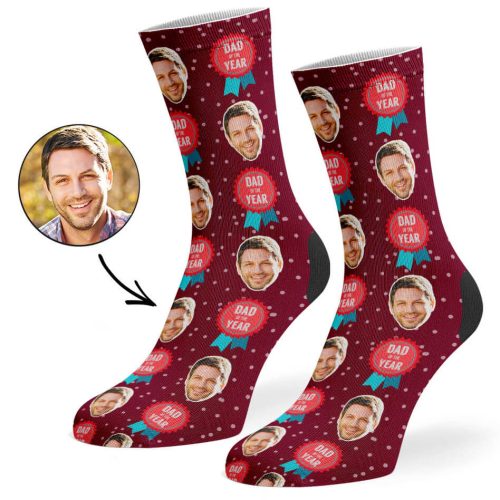 Burgundy Dad Of The Year Socks