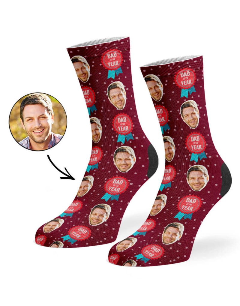 Burgundy Dad Of The Year Socks