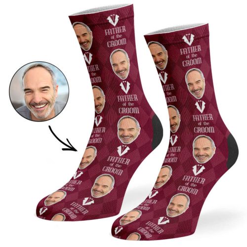 Burgundy Father Of The Groom Socks