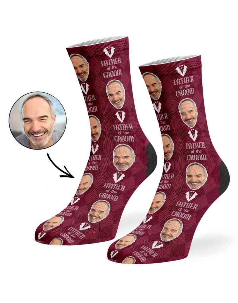 Burgundy Father Of The Groom Socks