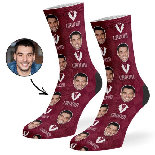 Burgundy Groom Socks