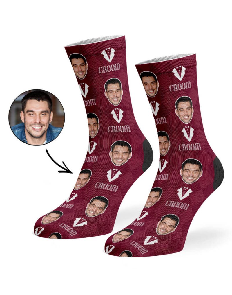 Burgundy Groom Socks