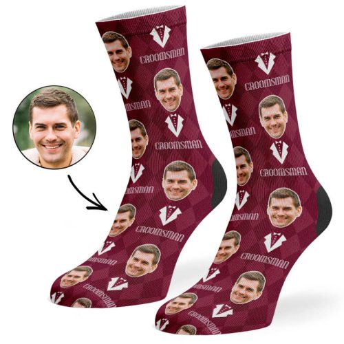 Burgundy Groomsman Socks