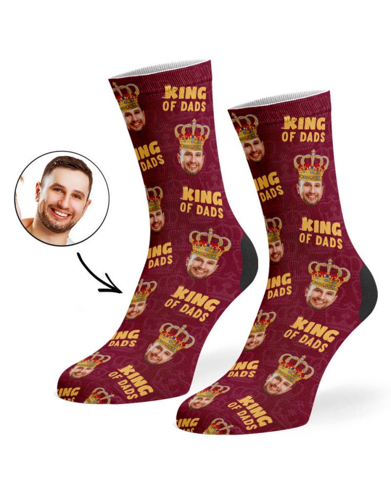 Burgundy King Of Dads Socks