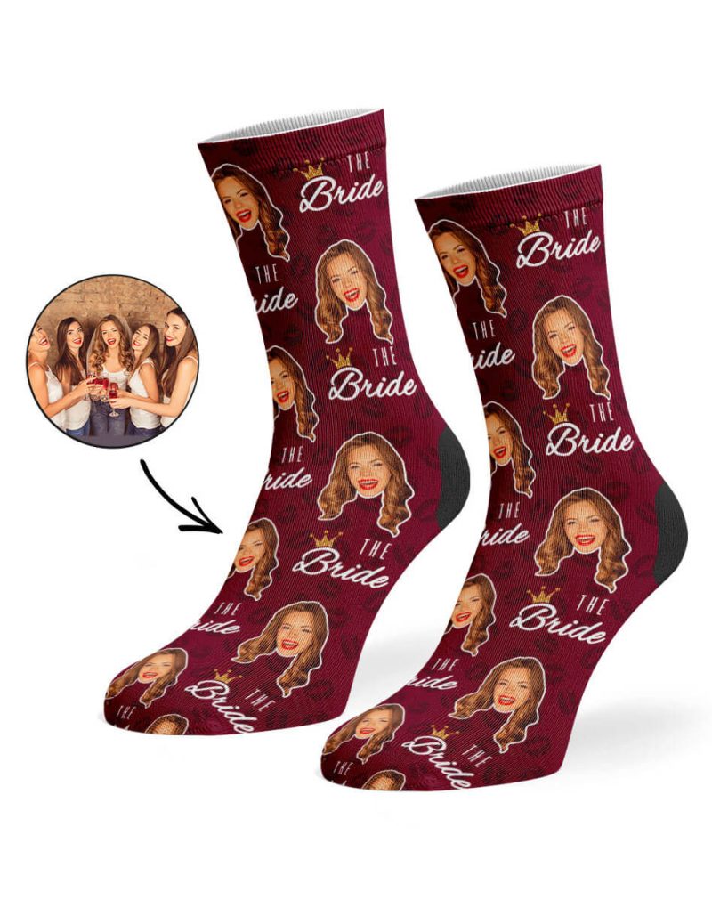 Burgundy Team Bride Socks