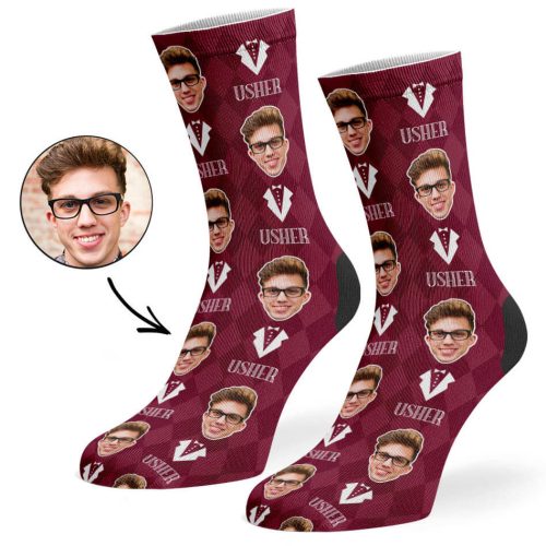 Burgundy Usher Socks