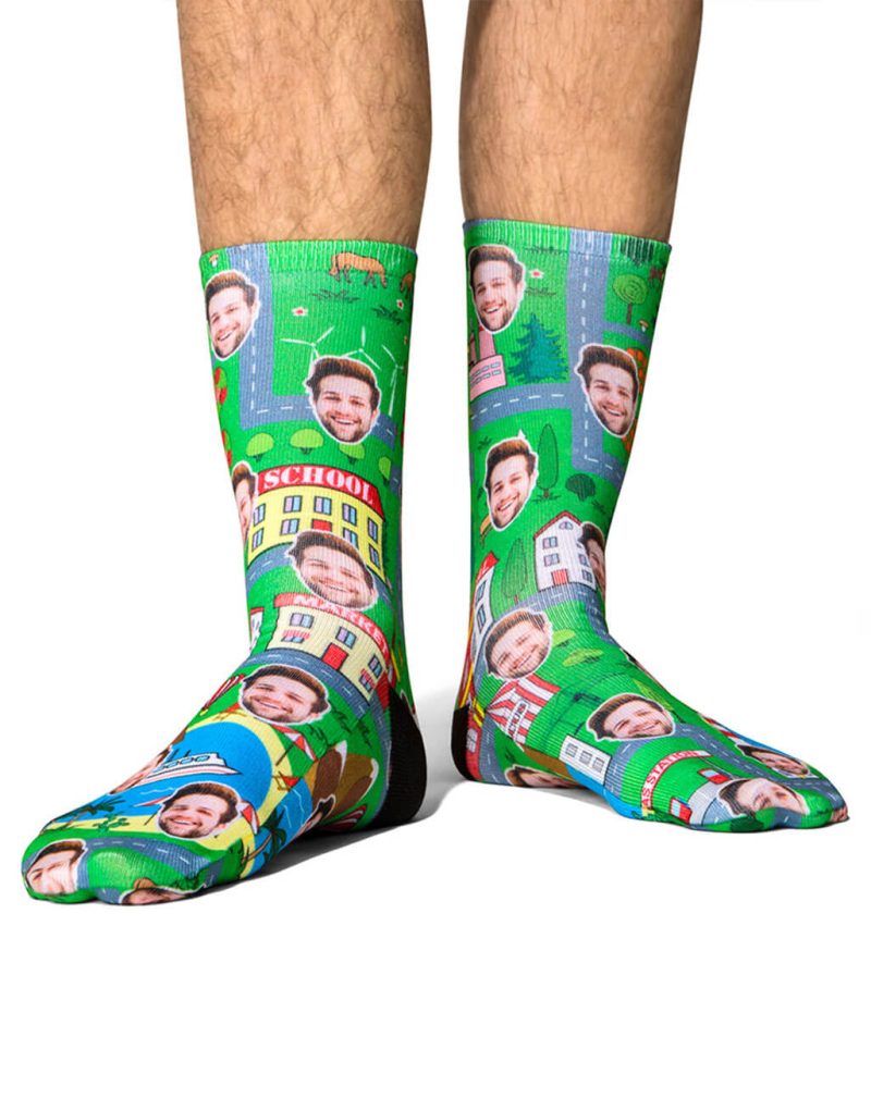 Carpet Track Face Socks