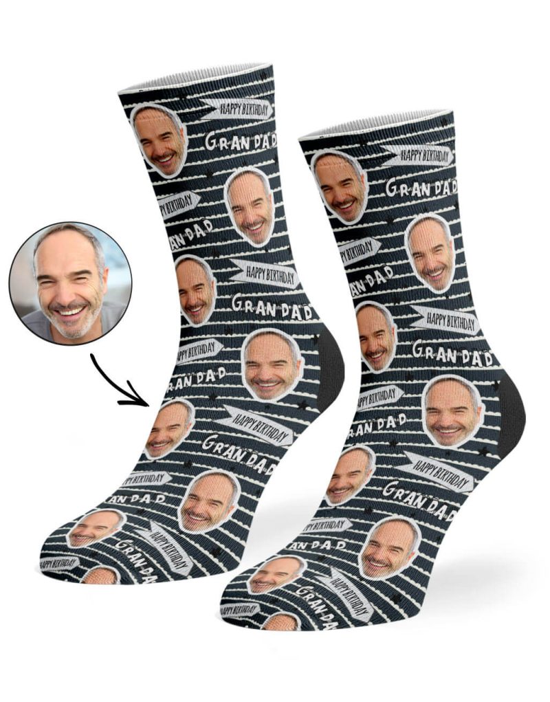 Charcoal Happy Birthday Grandad Socks