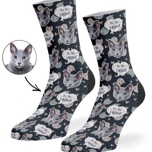 Charcoal You Are Purrfect Socks