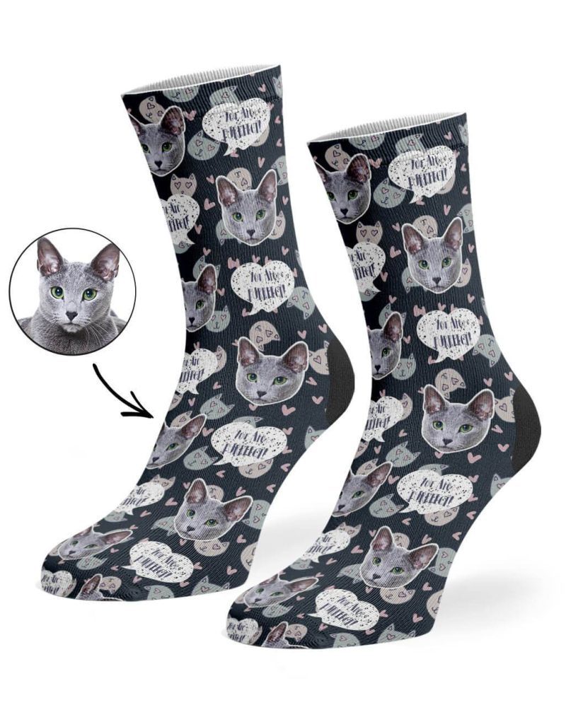 Charcoal You Are Purrfect Socks