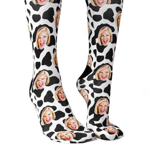 Cow Print Face Socks