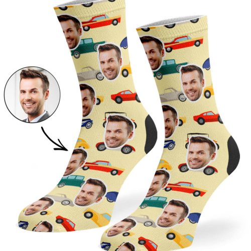 Cream CAR FACE SOCKS