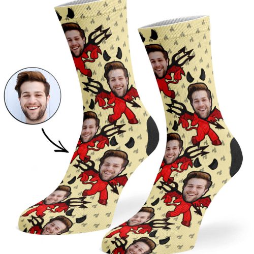 Cream Devil Me Socks