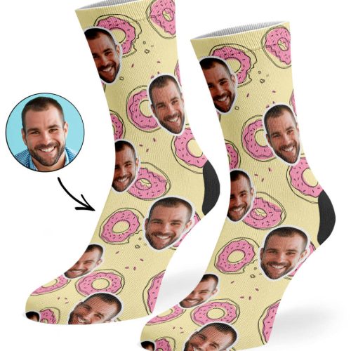 Cream Donut Doodle Socks