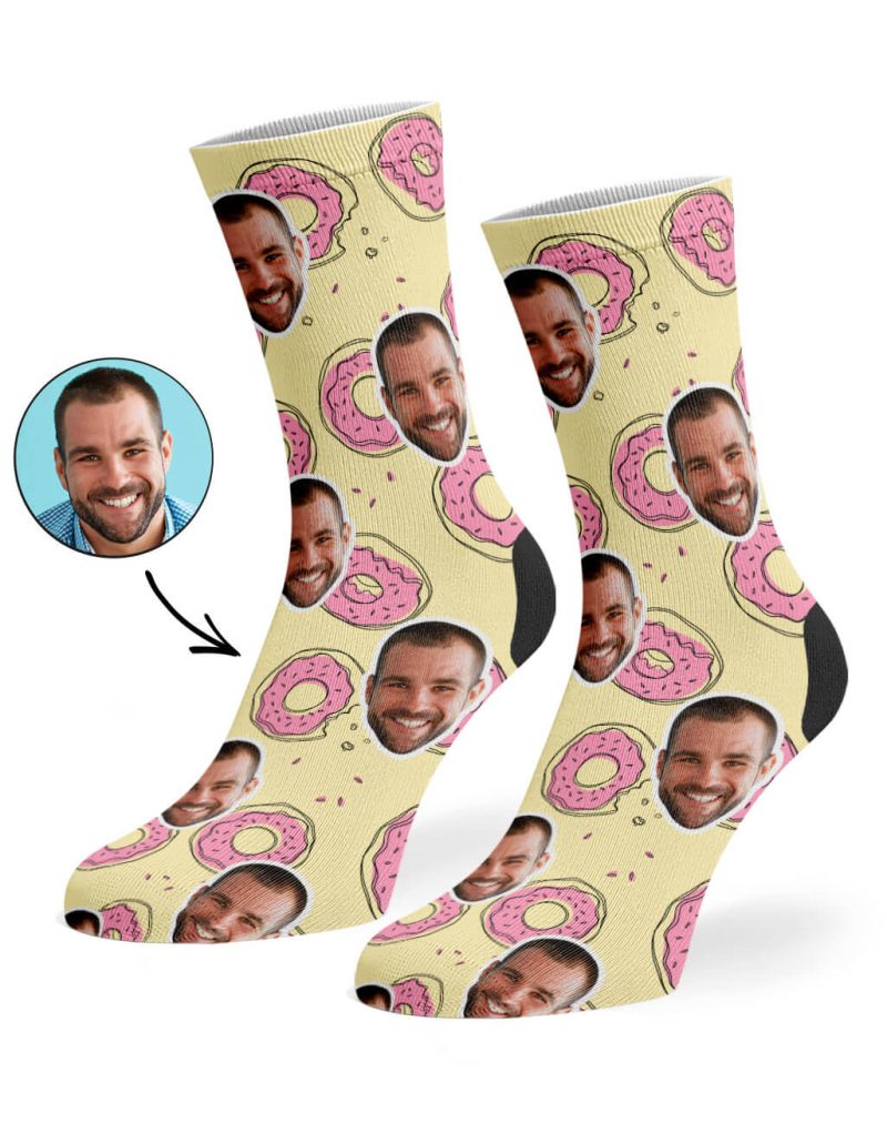 Cream Donut Doodle Socks