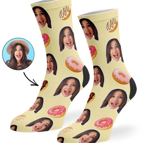 Cream Donut Face Socks