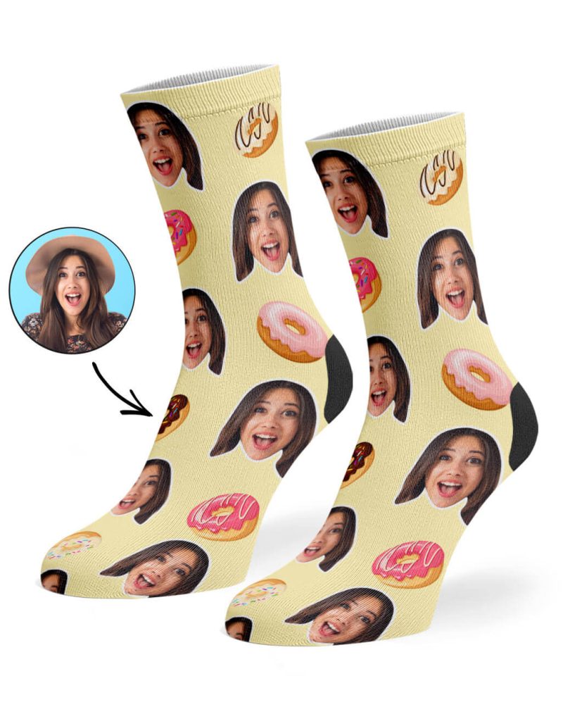 Cream Donut Face Socks