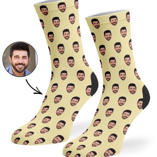 Cream Face Pattern Socks