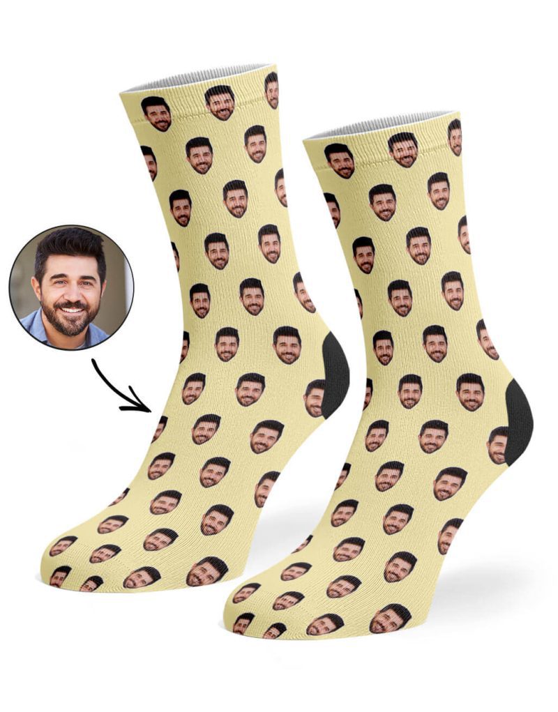 Cream Face Pattern Socks