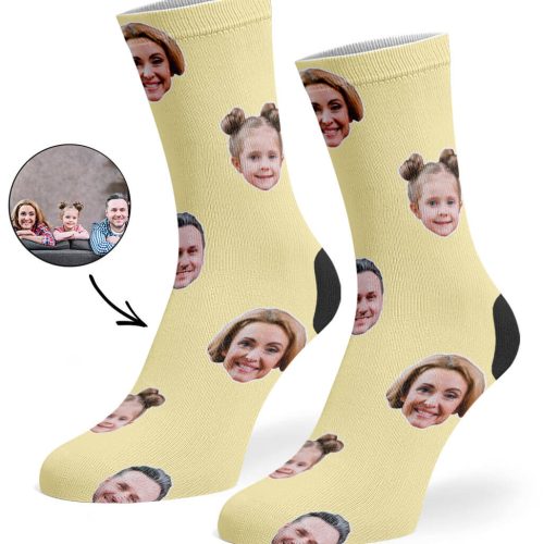 Cream Family Face Socks