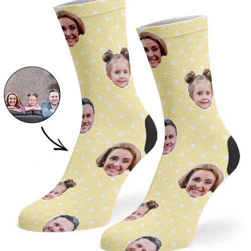 Cream Family Spotty Face Socks