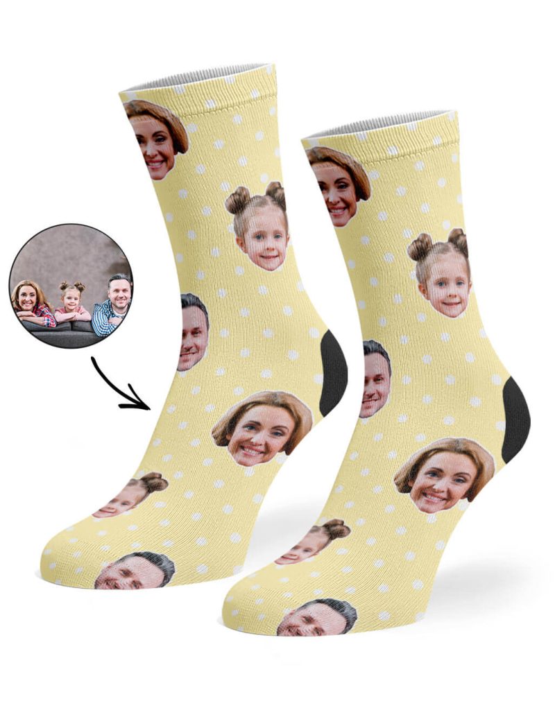 Cream Family Spotty Face Socks