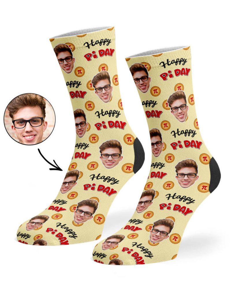 Cream Happy Pi Day Socks