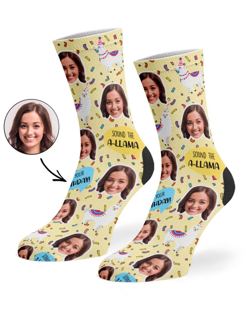 Cream Llama Birthday Socks