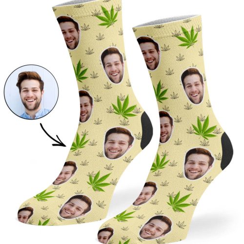 Cream Marijuana Socks