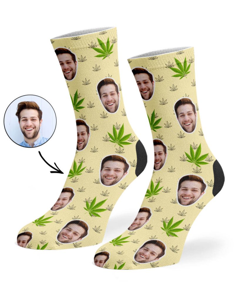 Cream Marijuana Socks