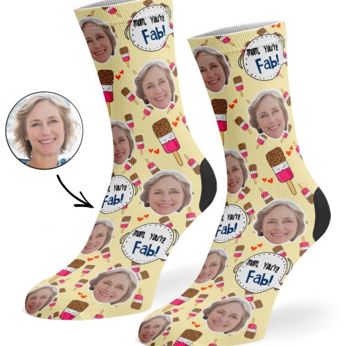 Cream Mom You re Fab Socks