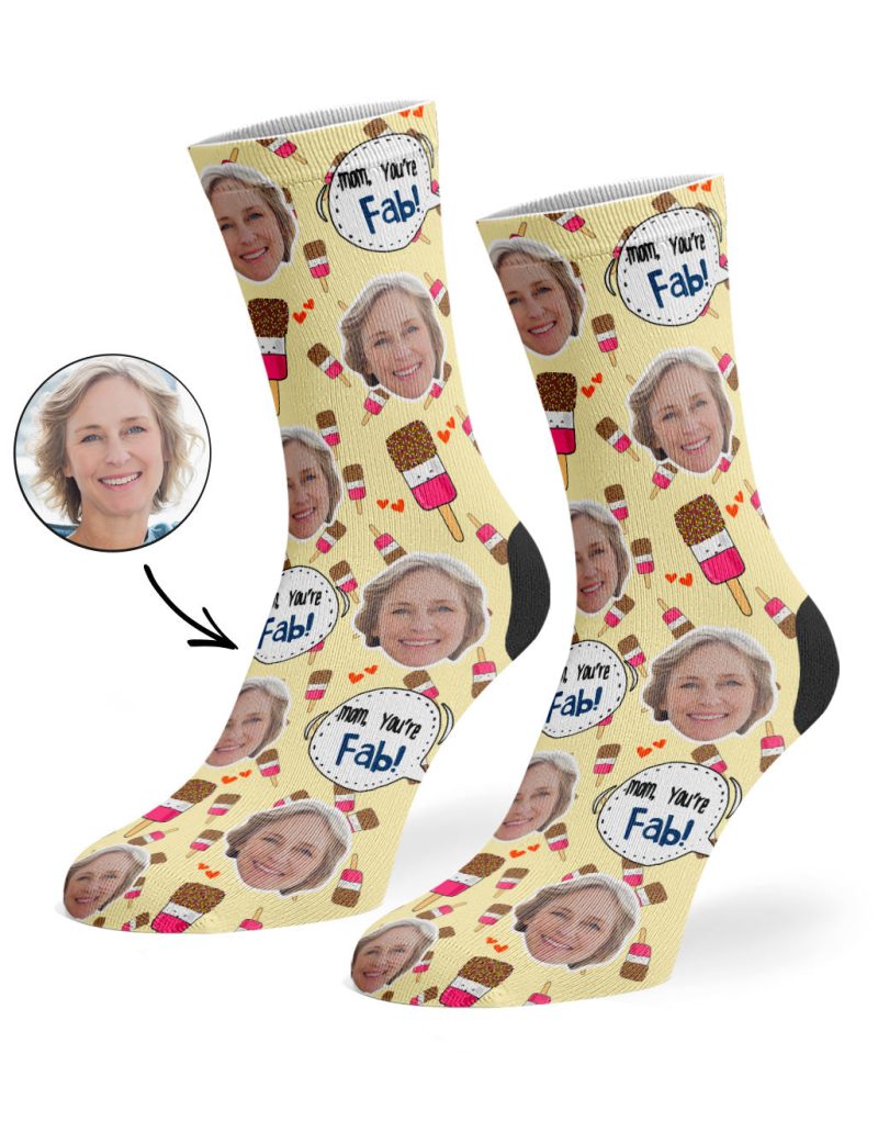 Cream Mom You re Fab Socks