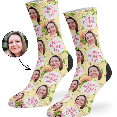 Cream Mother s Day Flower Socks