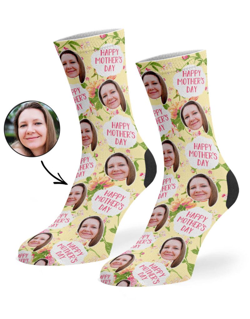 Cream Mother s Day Flower Socks