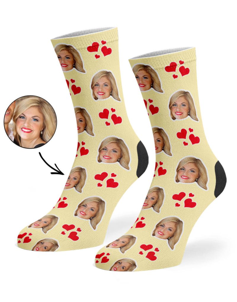 Cream My Valentine Face Socks