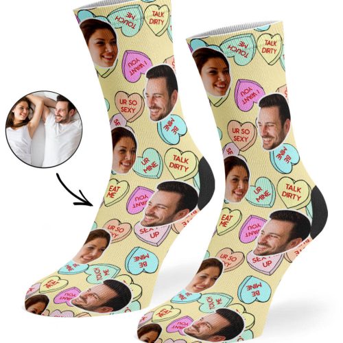 Cream Naughty Love Hearts Socks