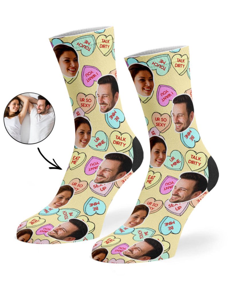 Cream Naughty Love Hearts Socks