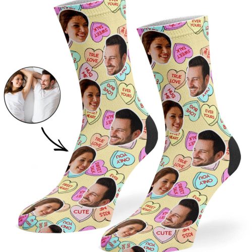 Cream Nice Love Hearts Socks