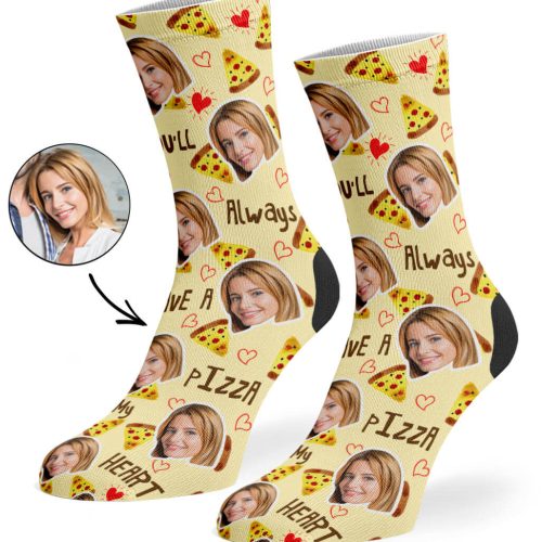 Cream Pizza My Heart Socks