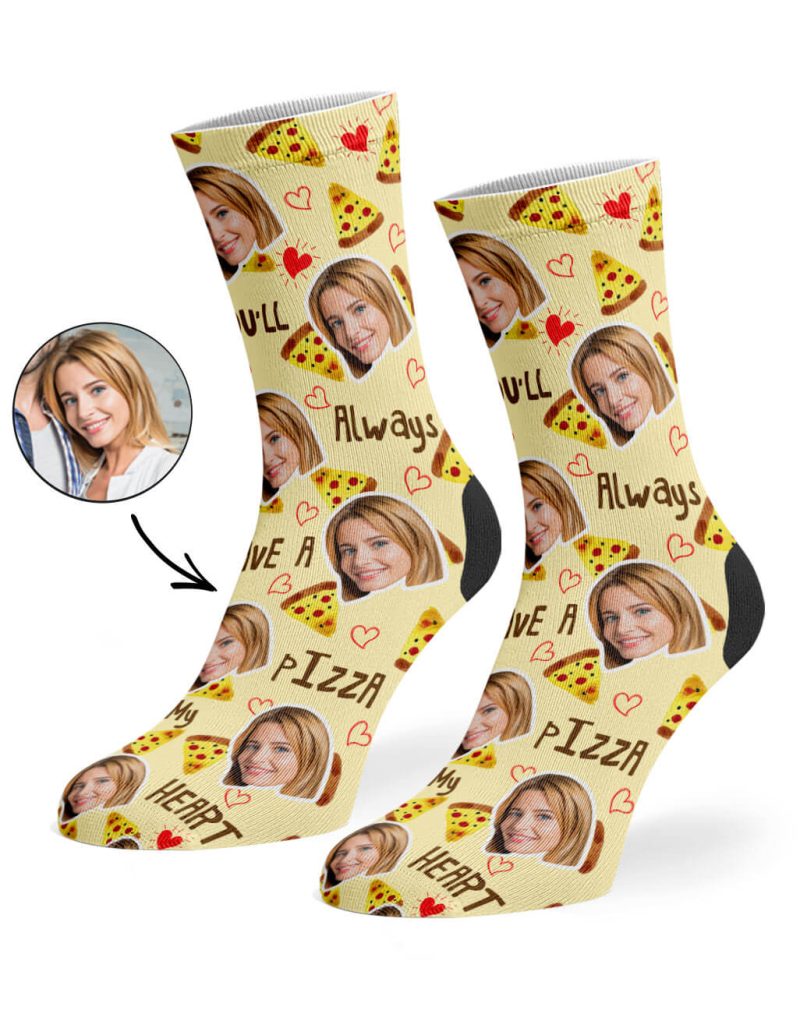 Cream Pizza My Heart Socks