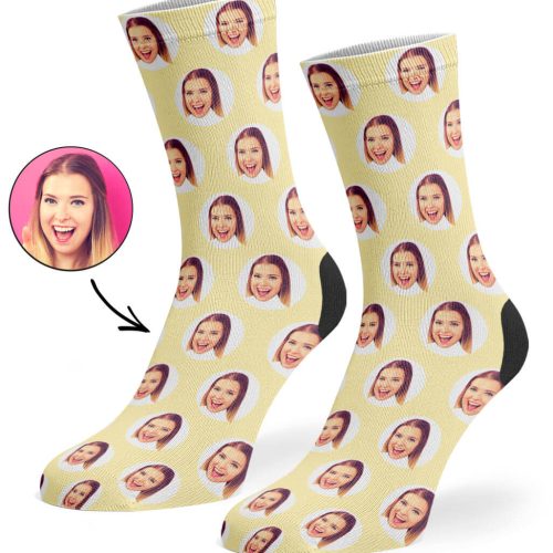 Cream Polka Circle Socks