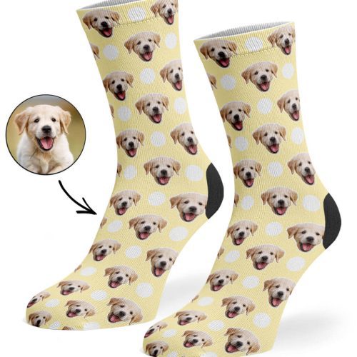 Cream Polka Dog Socks