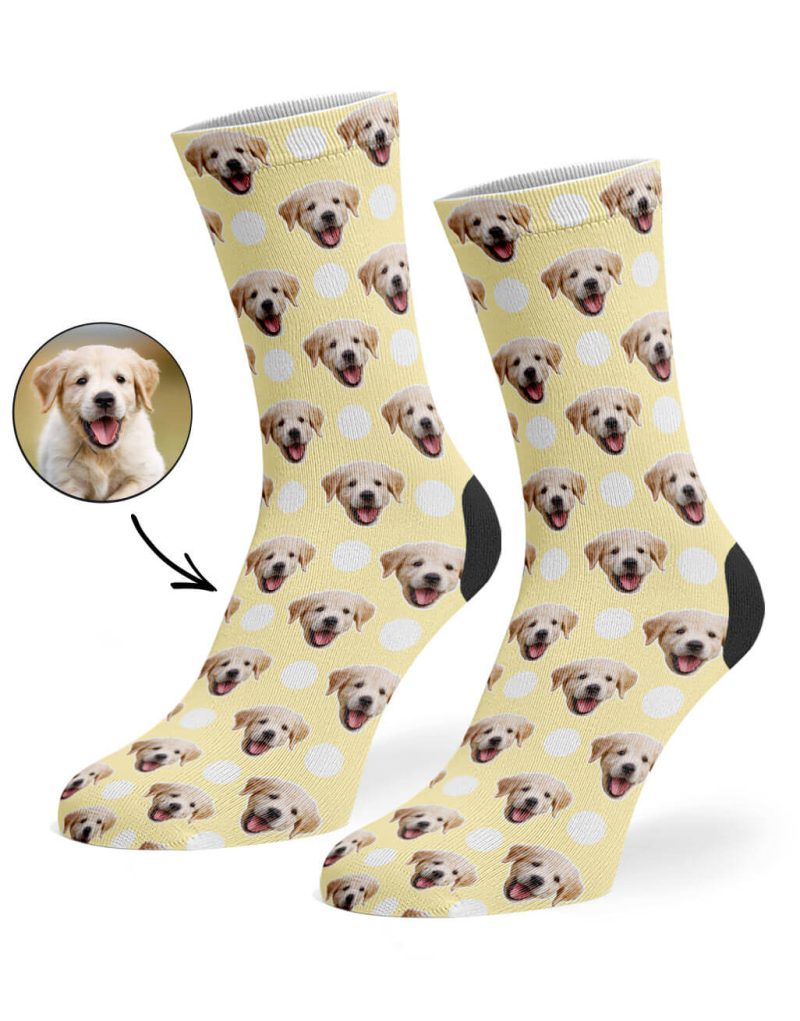 Cream Polka Dog Socks