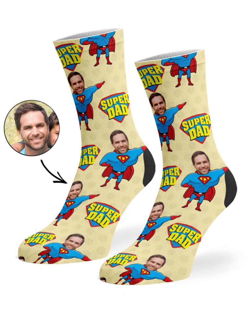 Cream Super Hero Dad Socks