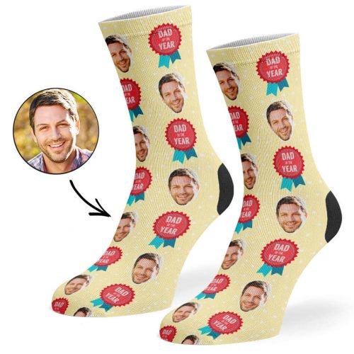 Cream Dad Of The Year Socks