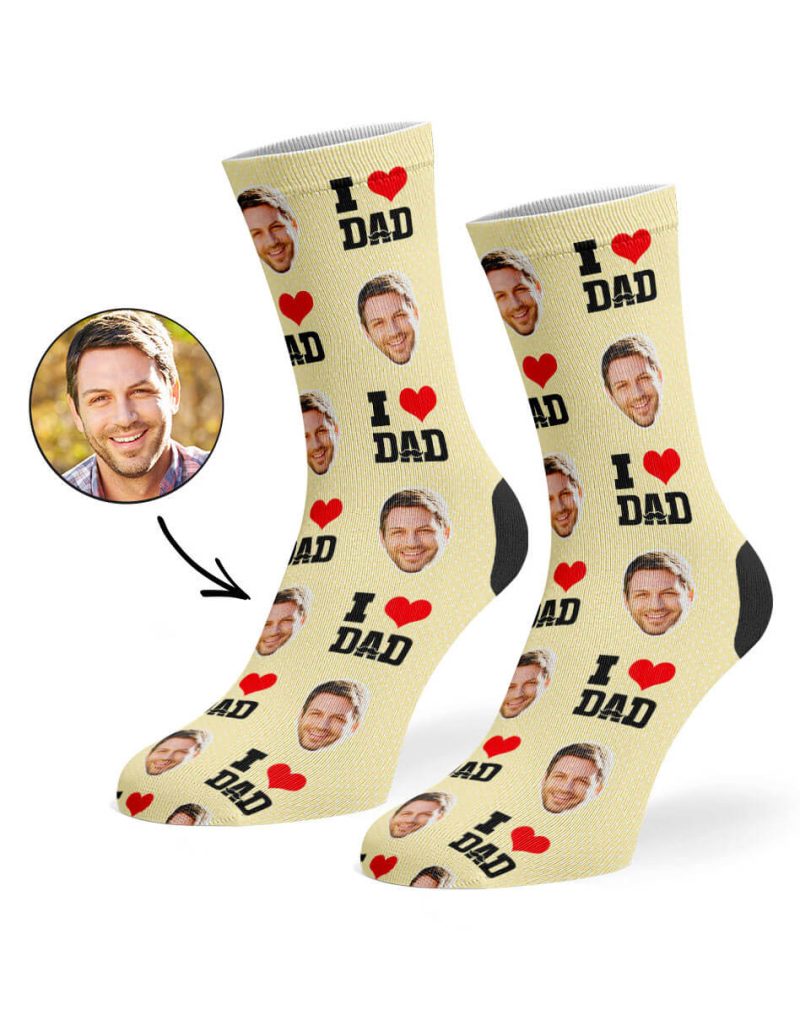 Cream I Love Dad Socks