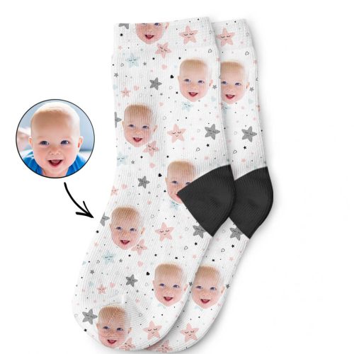 Cute Star Pattern Kids Custom Socks