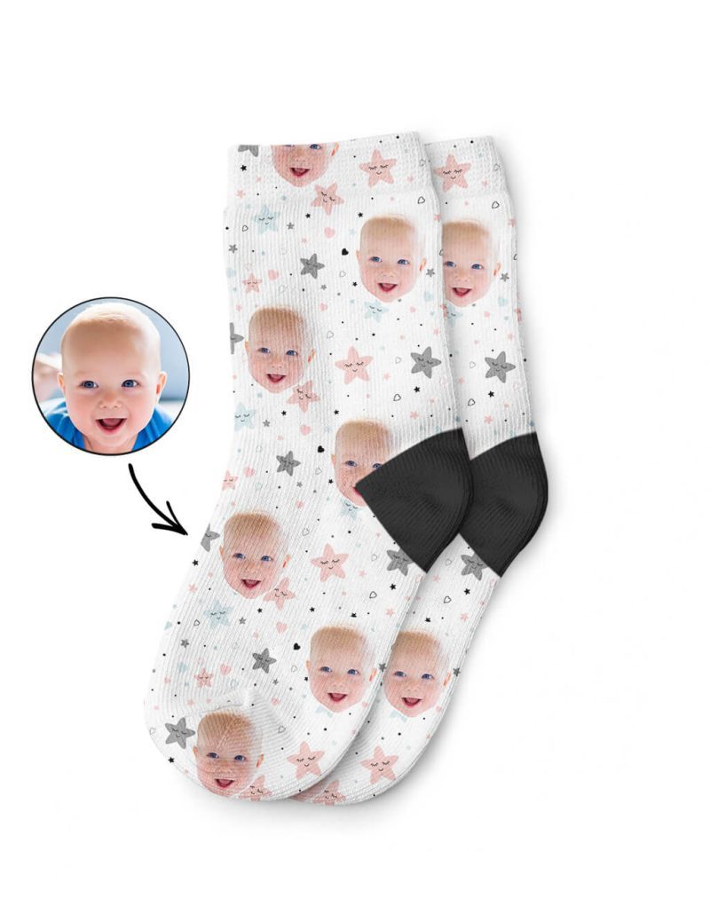 Cute Star Pattern Kids Custom Socks